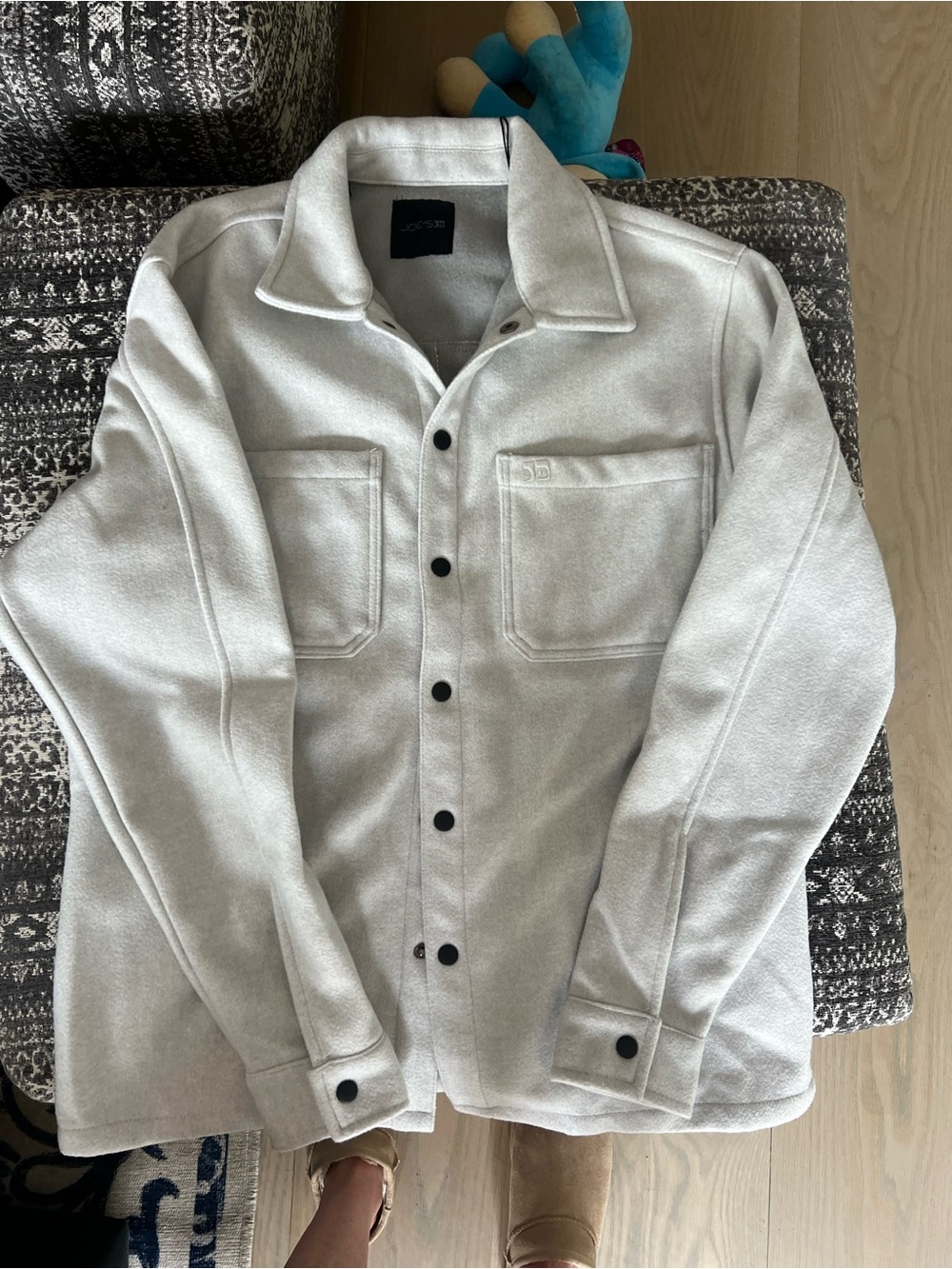 Joe's Jeans Men's Gray Button-Front Shirt Jacket